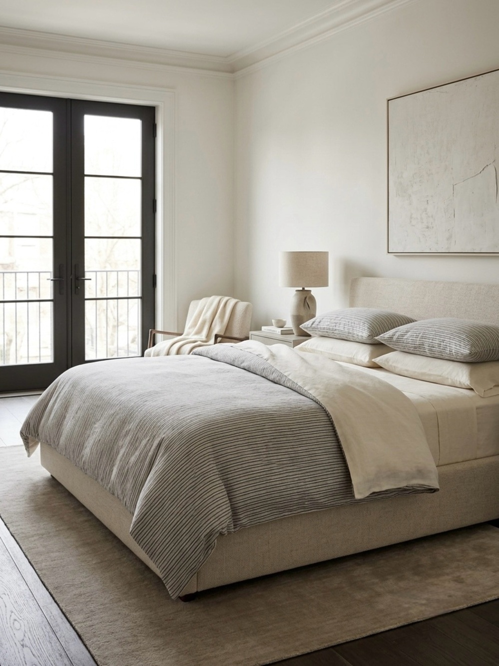 West Elm European Flax Linen King Duvet Cover & Pillowcase Set
